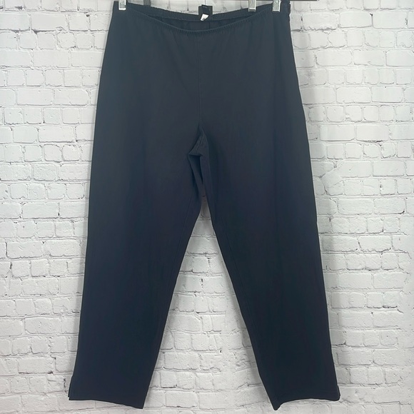Eileen Fisher Elastic Stretchy Waist Cotton 5% Spandex Skinny Pants Size Large - Picture 1 of 9